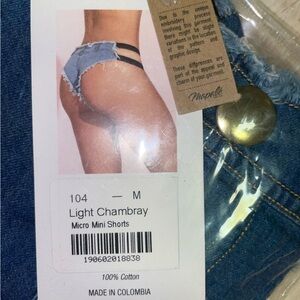 Inspire Light Chambray Micro Mini Shorts